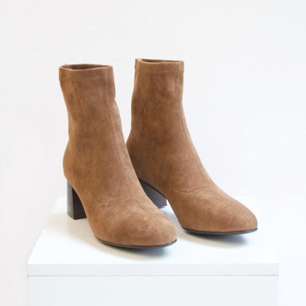 Zara tan suede sock bootie women's size 6 / 36